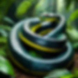 Majestic Anaconda Coiled in Rainforest
