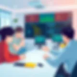 A modern classroom environment showcasing collaborative learning in action