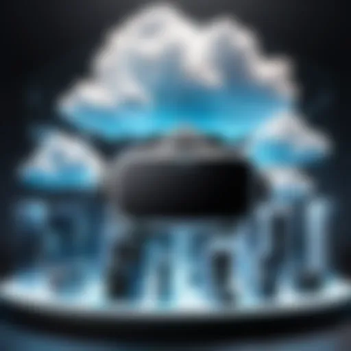 A conceptual diagram illustrating the architecture of cloud-based virtual reality.