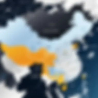 A detailed map showcasing the distribution of cloud data centers across China