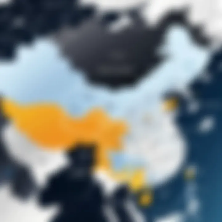 A detailed map showcasing the distribution of cloud data centers across China