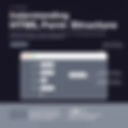 Illustration depicting the structure of an HTML form with various input types