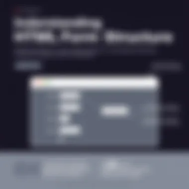 Illustration depicting the structure of an HTML form with various input types