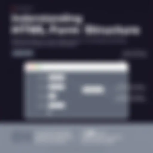 Illustration depicting the structure of an HTML form with various input types