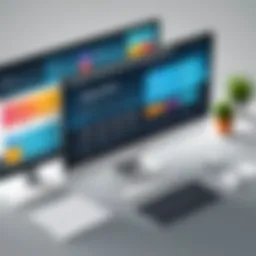 Modern web design showcasing responsive layouts and interactive elements