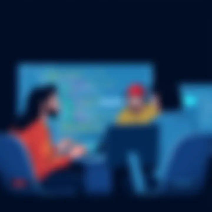 A group of diverse individuals collaborating on a coding project