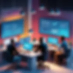 A software engineer collaborating with colleagues