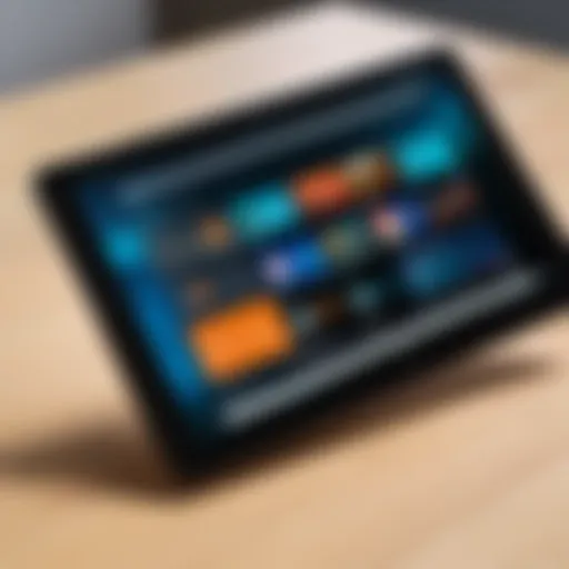 Showcasing the Amazon Fire tablet interface with browser open