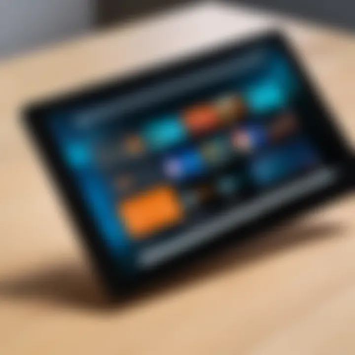 Showcasing the Amazon Fire tablet interface with browser open