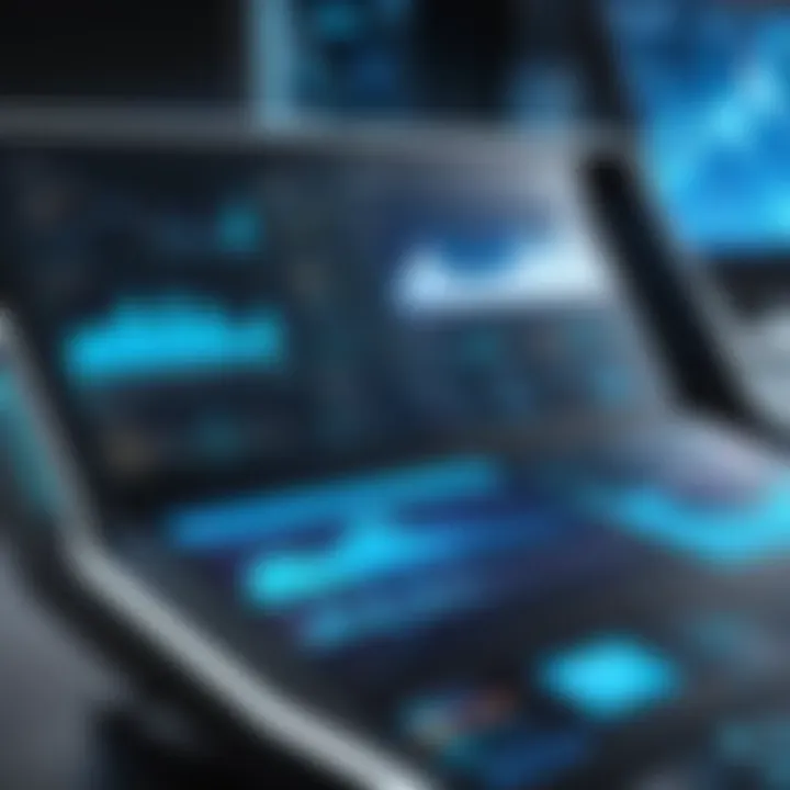 A futuristic dashboard showcasing data analytics and AI insights