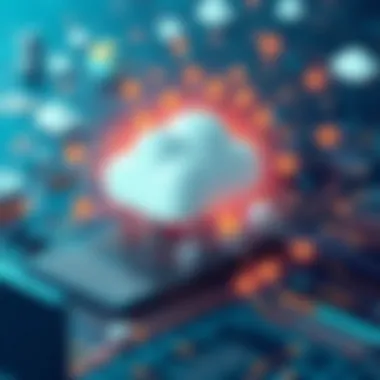 Machine Learning Empowered by Cloud Infrastructure Innovative illustration depicting machine learning powered by cloud infrastructure.