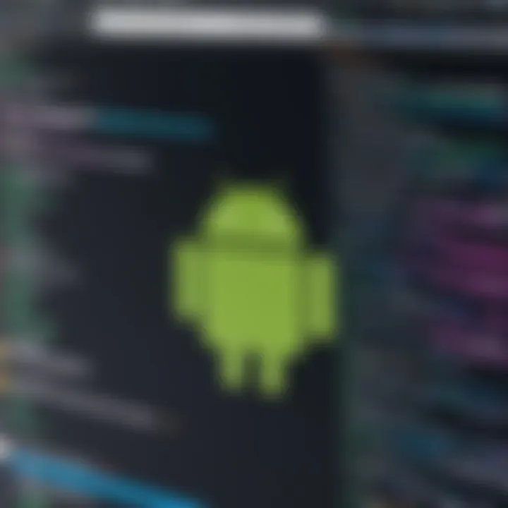An illustration of a code snippet in Android Studio, emphasizing the development environment and coding practices.