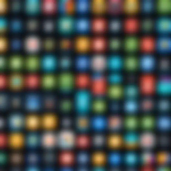A collage of various Android apps, showcasing diverse design elements and user experiences.