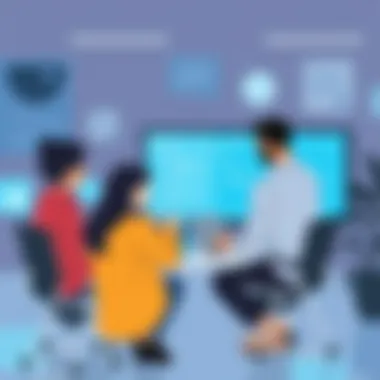 Virtual Collaboration Among Learners A group of learners collaborating in a virtual study environment