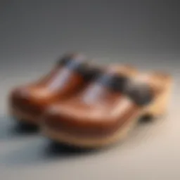 Wooden clogs showcased in a traditional German setting