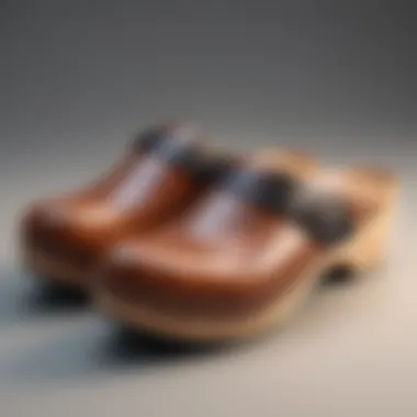 Wooden clogs showcased in a traditional German setting