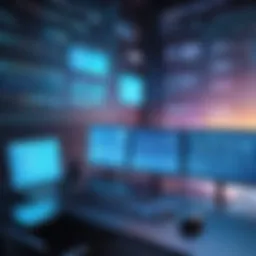 Illustration of a futuristic coding environment