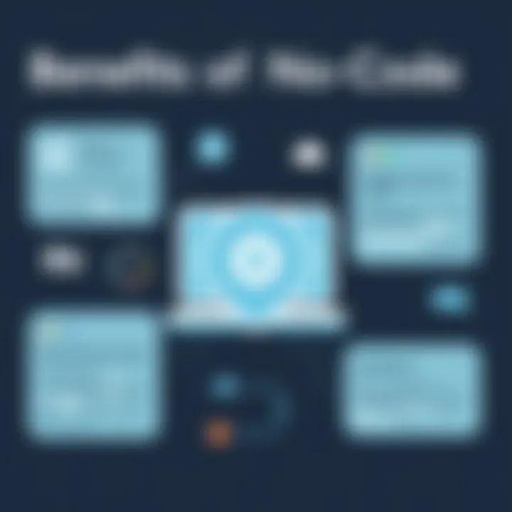 Benefits of No-Code Platforms Infographic showcasing no-code benefits