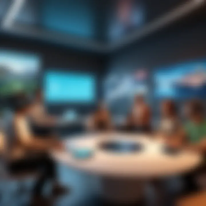 A community gathering in a virtual space, reflecting cultural interactions