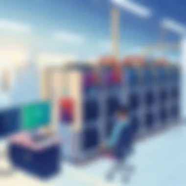 An engaging illustration depicting the applications of petaflop supercomputers in scientific research and climate modeling.