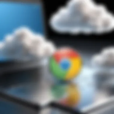 Chrome and Cloud Computing Visual representation of cloud computing integration with Chrome