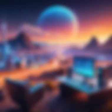 The Future Landscape of Low-Code Development A futuristic depiction of the evolution of technology with low-code at its core