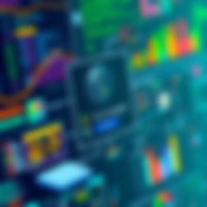 Visualizing Software Engineering Projects Colorful data visualization representing software engineering projects