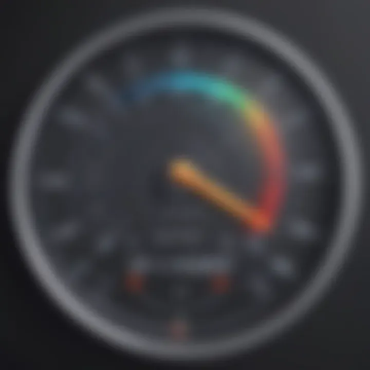 Speedometer showing increased site speed