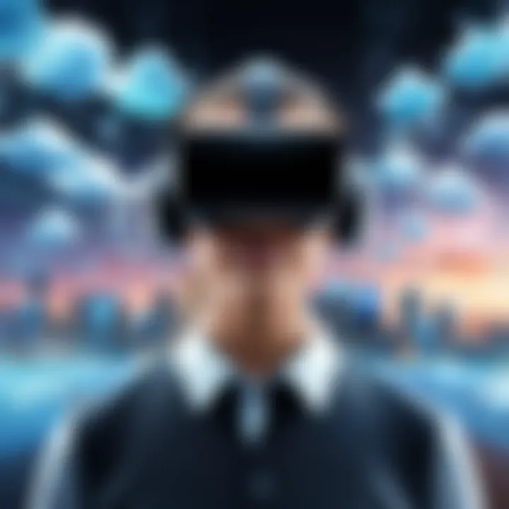 A visual representation of various industries utilizing cloud-based virtual reality technologies.