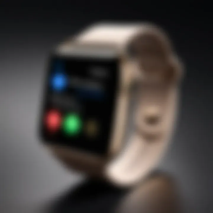 Sleek Apple Watch design blending with digital connectivity