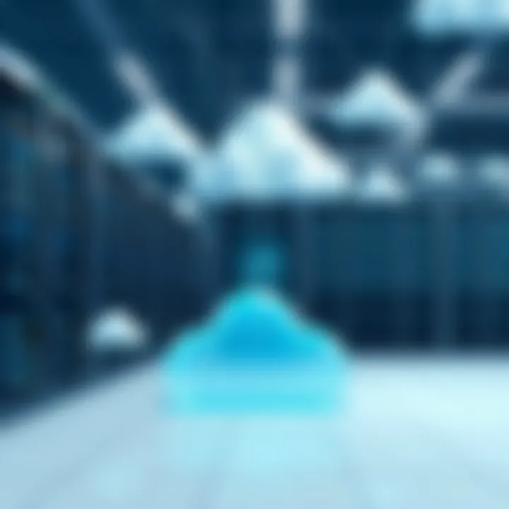 Modern data center with cloud computing infrastructure