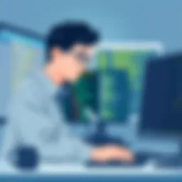 A student programming in Java