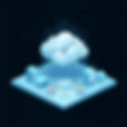 Cloud infrastructure illustrating data transition