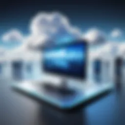 A digital landscape representing cloud technology