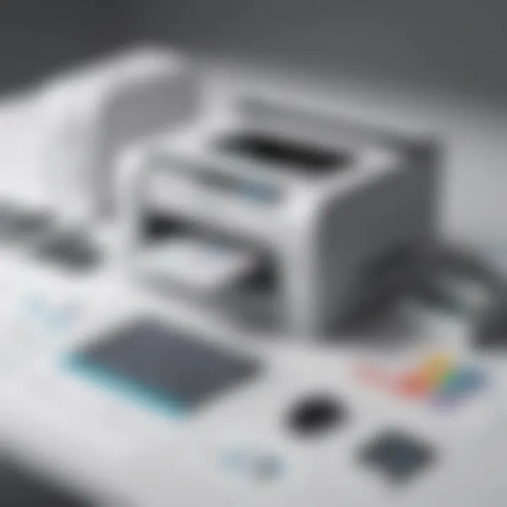 Illustration of a professional printing setup