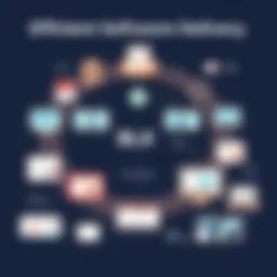 A dynamic workflow diagram showcasing efficient software delivery