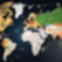 A world map highlighting different languages and cultures