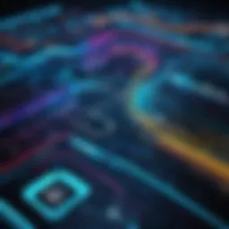 A graphical representation of streaming data analytics showcasing real-time data flow