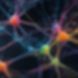 An abstract representation of neural networks illustrating deep learning concepts