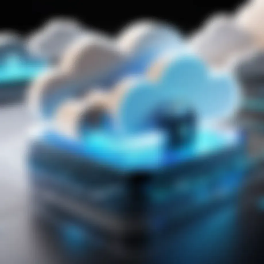 Illustration depicting cloud architecture with security layers