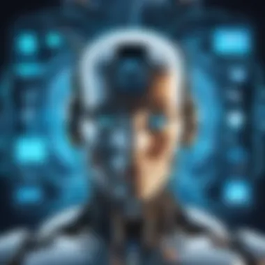 The Future of Artificial Intelligence Futuristic depiction of AI's impact on society and technology