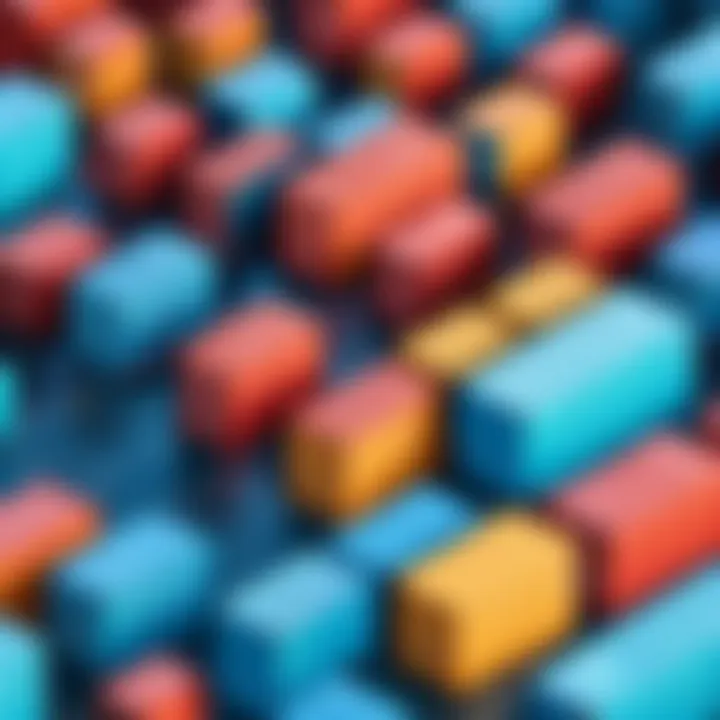 Illustration of containerization concept in software development