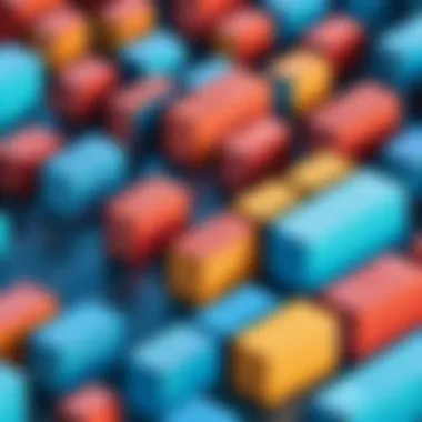 Containerization in Software Development Illustration of containerization concept in software development