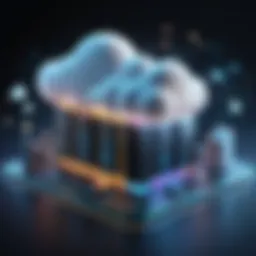 Illustration showcasing the concept of SaaS cloud infrastructure.