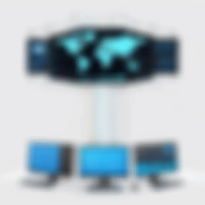 Visual representation of front-end and back-end technologies interlinking.