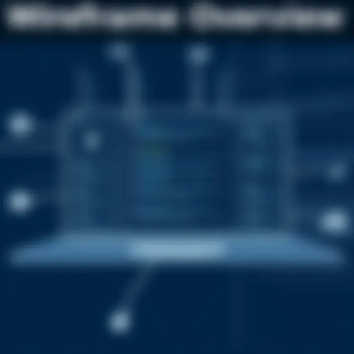 Visual representation of a wireframe layout