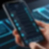 A close-up of a mobile app interface being tested for usability.