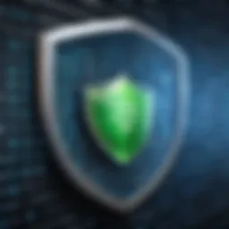 Shield with binary code in the background