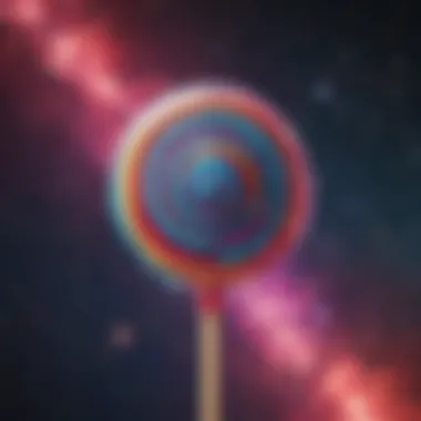 Whimsical Galaxy Lollipop on a Stellar Background